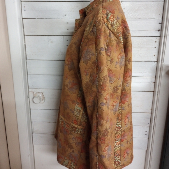 Coldwater Creek Women's Large Tapestry Brocade Jacket Blazer Floral Cottagecore. - Picture 4 of 12